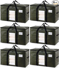 TAILI 6 Pack Green Extra Large Moving Bags,Storage Bag with Visible Window | 93L Heavy Duty Totes For Storage,Wrap Around Handles,Alternative to Moving Boxes, College Dorm,Perfect for Moving by TAILI