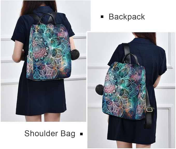 ALAZA Galaxy Colorful Mandala Backpack Purse for Women Anti Theft Fashion Back Pack Shoulder Bag - Image 7