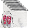 100 Pcs Shoe Bags for Travel,Large Transparent Travel Shoe Bags for Packing,Clear Plastic Drawstring Bag Shoe Dust Bags,Portable Shoes Organizers Pouch with Rope for Men and Women by Irrmshr