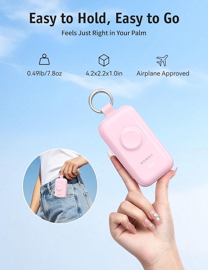RORRY CharmGo Pro 45W Portable Charger Power Bank 10000mAh Battery Pack | Fast Charging, Built-in Cables, 3-in-1 Keychain Design, for iPhone, Apple Watch, iPad, MacBook, Travel Essential, Pocket Size - Image 7
