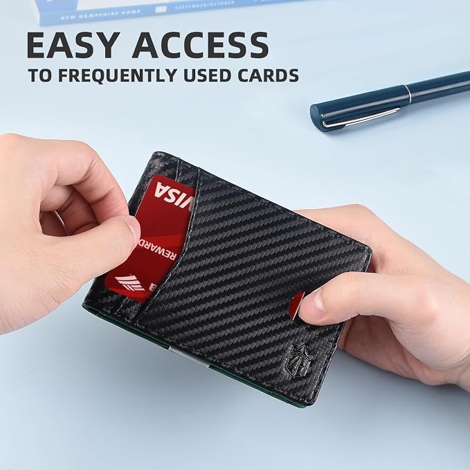 Zitahli Money Clip Wallets for Men,Slim Bifold Wallet 10-12 Cards, Mens Leather Wallet with ID Window,RFID Blocking Thin Minimalist Credit Card Holder,Gifts for Him - Image 4