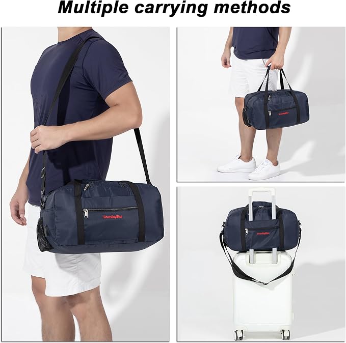 17x10x9 United Airline Personal Item Under Seat Duffel Bag With Free Pillow And USB Port (Navy) - Image 5