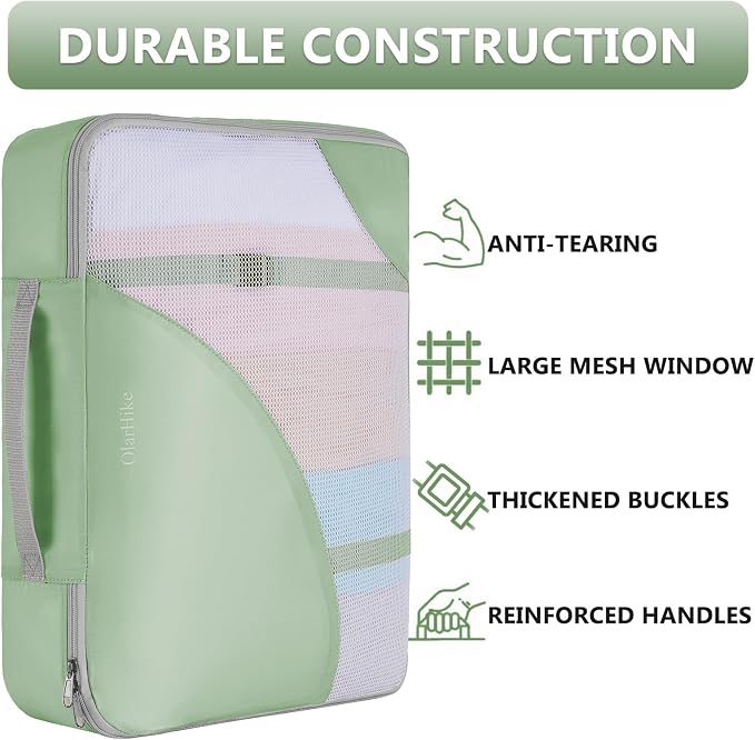 OlarHike 8 Set Packing Cubes for Travel,Gifts for Women Mom,Anti-Tearing Suitcase Organizer,with Over 1000 pcs Mesh Holes,Vacation Essentials & Accessories for Cruise Ship - Image 4