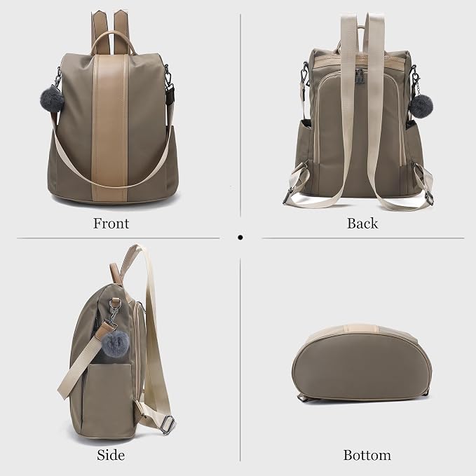 PINCNEL Women Backpack Purse Waterproof Nylon Anti-theft Rucksack Lightweight Shoulder Bag - Image 6
