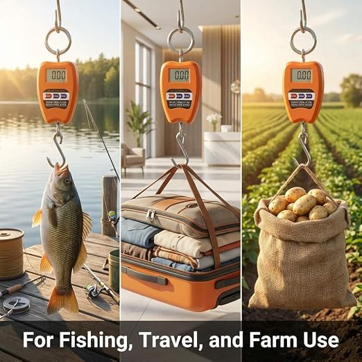 QWORK Hanging Weight Scale, 200kg/440lbs Digital Crane Scales Fish Weighing Scale Aluminum Housing LED Display Scale for Fishing, Weigh Luggage, Home Farm - Image 3