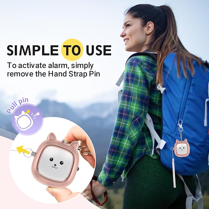 Safe Sound Personal Alarm, 130 dB Loud Siren Song Emergency Security Alarm Keychain with LED Light, Personal Sound Safety Siren for Women, Men, Children, Elderly(Rose Gold) - Image 5