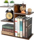 Wood Desktop Shelf Small Bookshelf Desk Supplies Organizers and Accessories Storage Display Rack Office Decor for Women, Antique Brown by PAG