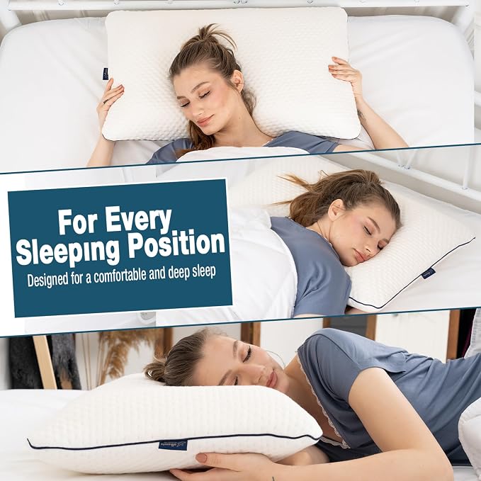 alkamto Memory Foam Pillow 27.5X 18 in”– Ergonomic Neck Support Pillow – Oeko-Tex Certified – Breathable & Thermoregulating Cover – Ideal for Back & Side Sleepers (27.5" (L) × 18" (W) × 4.7" (H)) - Image 6