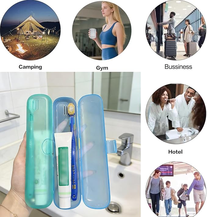 2 Packs Breathable Toothbrush Travel Case, Travel Tongue Scraper Case | Compact Portable Toothbrush Travel Holders for Business Trips, Vacation, Camping, Cruise, Sleepovers, Travel, Gym, Office - Image 6