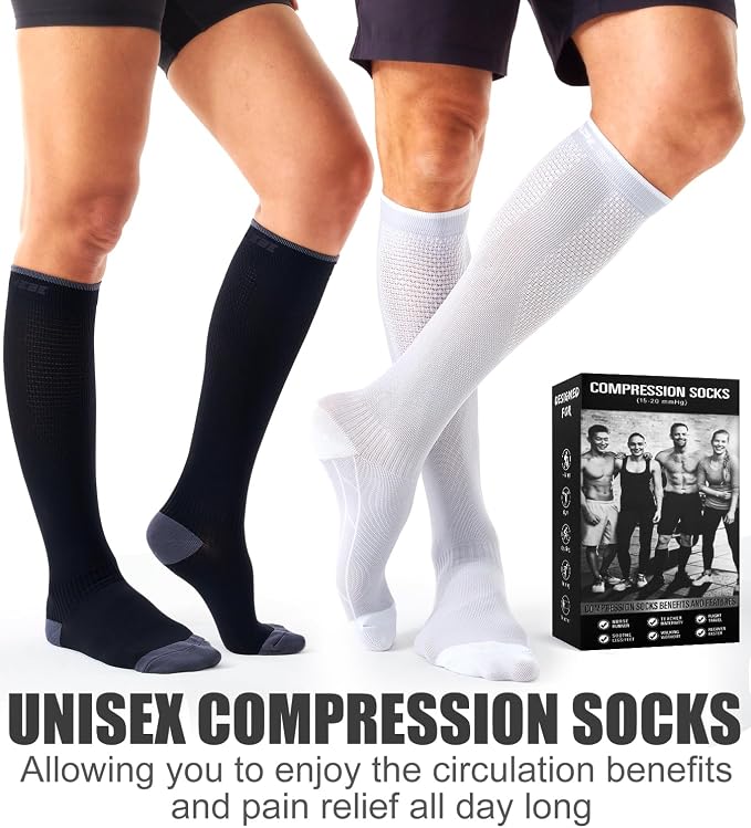 3 Pack Medical Compression Sock-Compression Sock For Women and Men Circulation -Best for Running,Nursing,Athletic Sports - Image 7