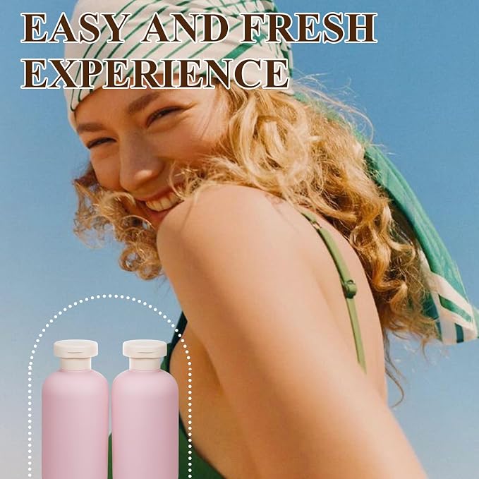 ASEVAT 6.7oz 4Pcs Plastic Refillable Travel Shampoo & Conditioner Bottles With Flip Cap - Image 3
