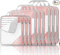 9 Set Compression Packing Cubes for Travel - Compressible, Lightweight, and Space-Saving Packing Cubes, Travel Essentials for Women, Pink by NICOSHOW
