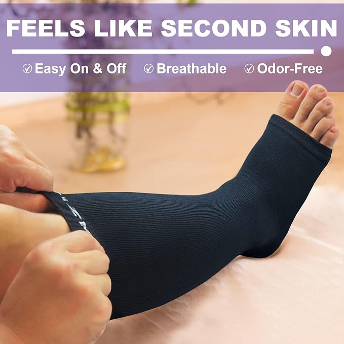 NEWZILL Compression Socks for Women & Men Circulation 20 mmHg, Graduated Open Toe, Cotton Compression Socks for Nurses - Image 3