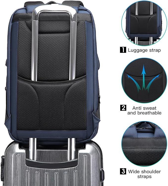 BANGE Anti-Theft Backpack with USB Charging Port 17.3 Inch Business Laptop Backpack - Image 7