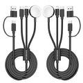 2Pack Travel Essentials,3 in 2 USB C Cable for Apple Watch Charger,iPhone Charger,Multi Charging Cable,Cruise Vacation Camping,Portable for iWatch Series 11-2/Ultra/SE & iPhone 17-12,Car,Black-6FT by ChargeBeyondPowerWithin