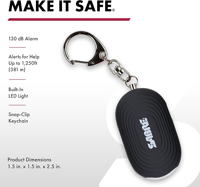 SABRE Personal Safety Kit with Pepper Spray and 2-in-1 Personal Alarm with LED Light, 0.54 fl oz, 25 Bursts,130dB Alarm, Audible Up to 1,250 Feet - Image 3