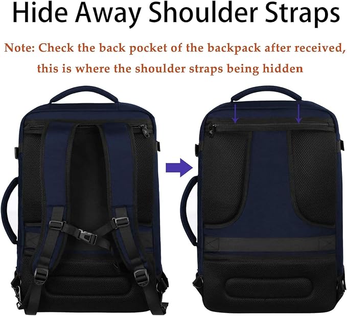 MATEIN Blue Extra Large Mens Travel Backpack, Expandable Carry on Backpack | Airline Approved, Water Resistant, Business Casual Daypack for Traveling, International Trip, Gifts for Traveler Teacher - Image 6