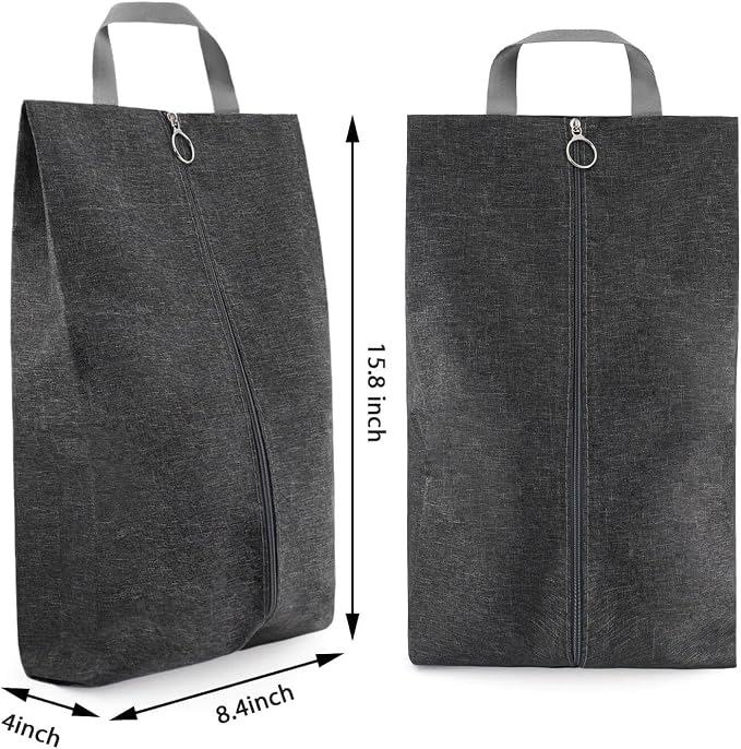 Shoe Bags for Travel - Set of 3 Pack Large Capacity Oxford Fabric Shoe Bags, Waterproof Thickened Portable Shoe Organizer bag with Sturdy Zipper(3Pack Grey) - Image 2