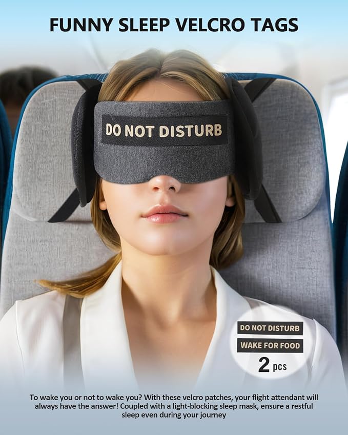Travel Pillows for Airplanes, Plane Pillow with Eye Mask for Long Flights Sleeping, 360° Support Airplane Head Strap Compact Flight Essentials for Travel Sleep Neck Upright, Stop Head Bobbing (Grey) - Image 2