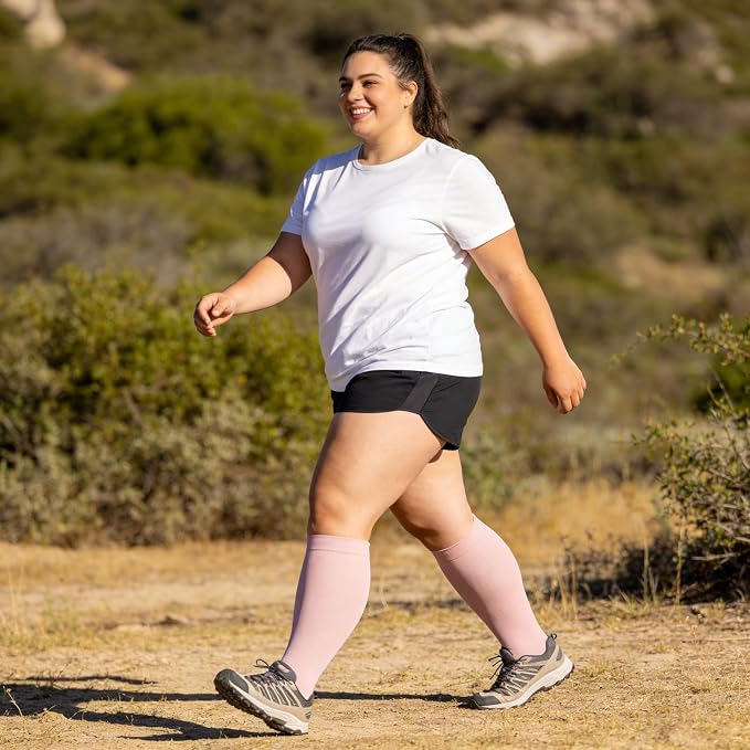 Abodhu Plus Size Compression Socks for Women& Men 15-20mmHg Wide Calf Knee High Socks - Image 3