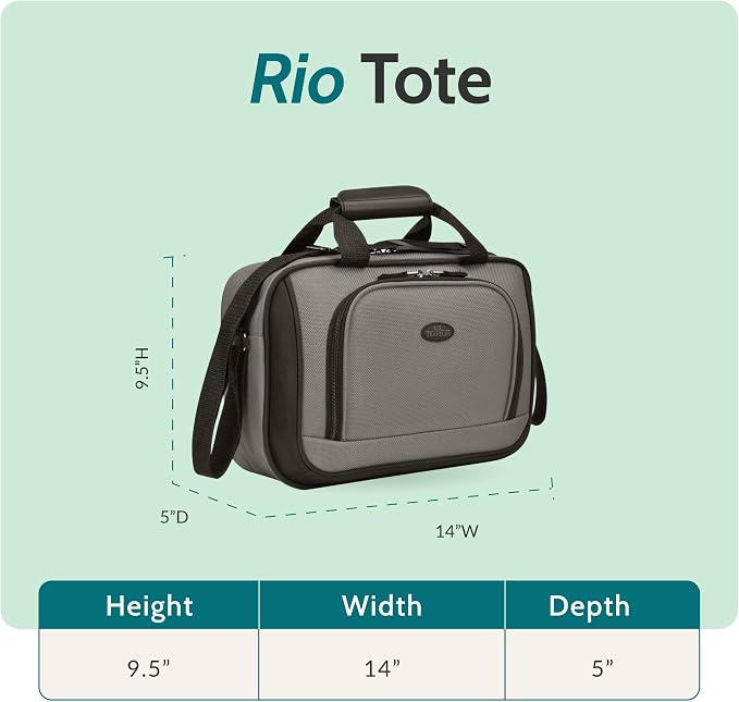 U.S. Traveler Rio 14" Travel Tote Bag, Lightweight 1200D Carry-On Bag for Women & Men - Image 2
