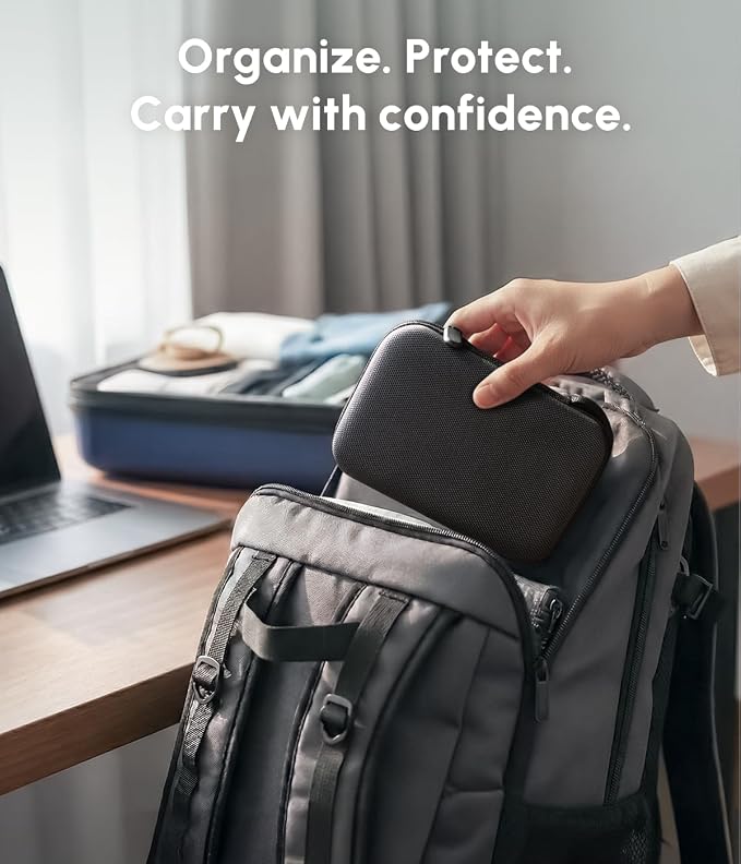 HICOBER Travel Case for 3-in-1 Charging Station, Case Only, Black | Multi-use 1680D Oxford organizer for charger, adapter and cables, case only - Image 6