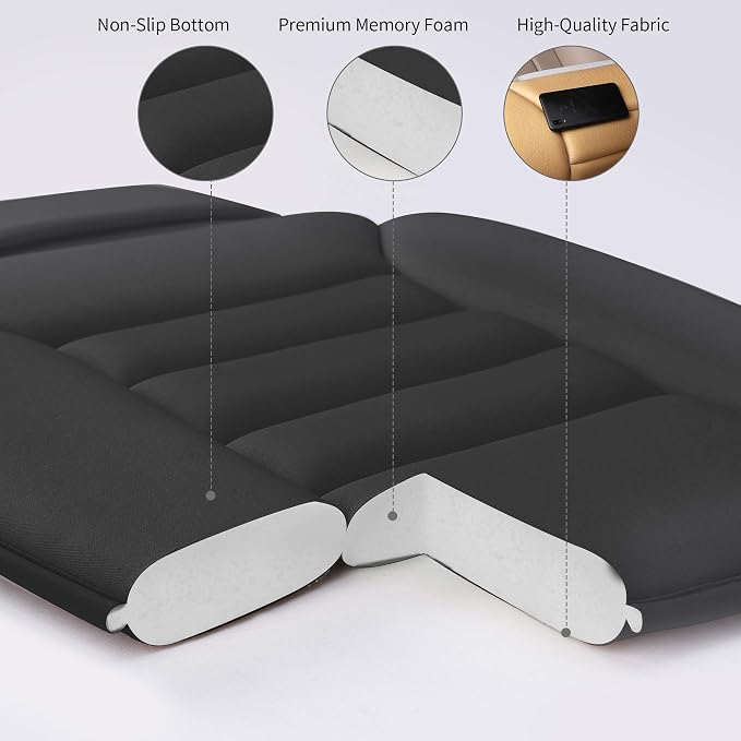 Lofty Aim Car Seat Cushion for Driving, Memory Foam Driver Seat Cushion | Car Seat Cushion for Long Driving, Automotive Seat Cushion for Pain Relief, Car Seat Pillow Fits Most Vehicles, Office, Black - Image 7