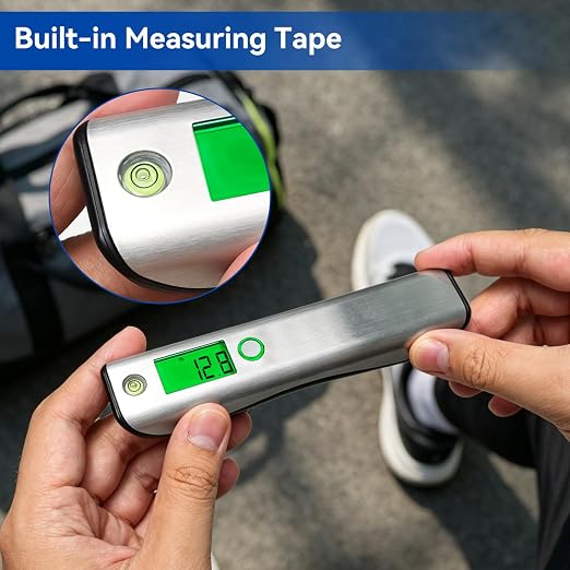 110lb Digital Luggage Scale with Overweight Alert for Air Travel | Bubble Level, 3 ft Tape Measure, Backlit LCD Display, Portable Handheld Hanging Scale for Travel, Fishing, Hunting, Home Use - Image 10