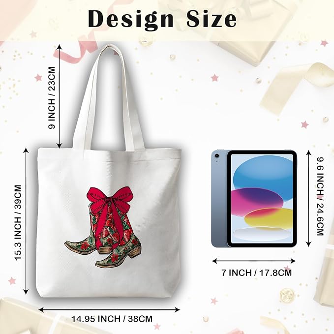 JINYO Preppy Canvas Tote Bag, Inspirational Tote Bags for Women - Image 6