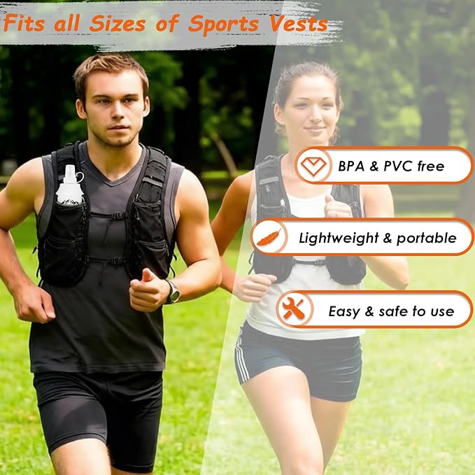 Flexible Running Bottles - Two Pack: 500ml/17oz, Foldable, BPA/PVC Free Soft Flask for Hydration Vests and Running Packs, Collapsible Leak-proof Pocket Bottle for Jogging, Hiking, Cycling, Climbing - Image 5