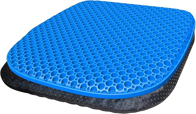 Large Gel Seat Cushion for Long Sitting With Non-Slip Cover,Soft & Breathable,Chair Cushion,Car seat Cushion,Office seat Cushion,Seat Cushion for Desk Chair,Wheelchair Cushion (Blue, Large Size) | 18 inches Cooling& Breathable & Comfortable,Gel Seat Cu... by TONINT