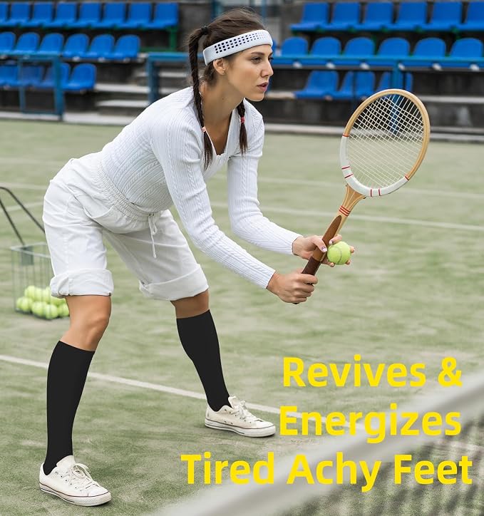 Compression Socks for Women & Men Circulation (4 Pairs) 15-20 mmHg is Best Support for Nurses Running Hiking Travel - Image 3