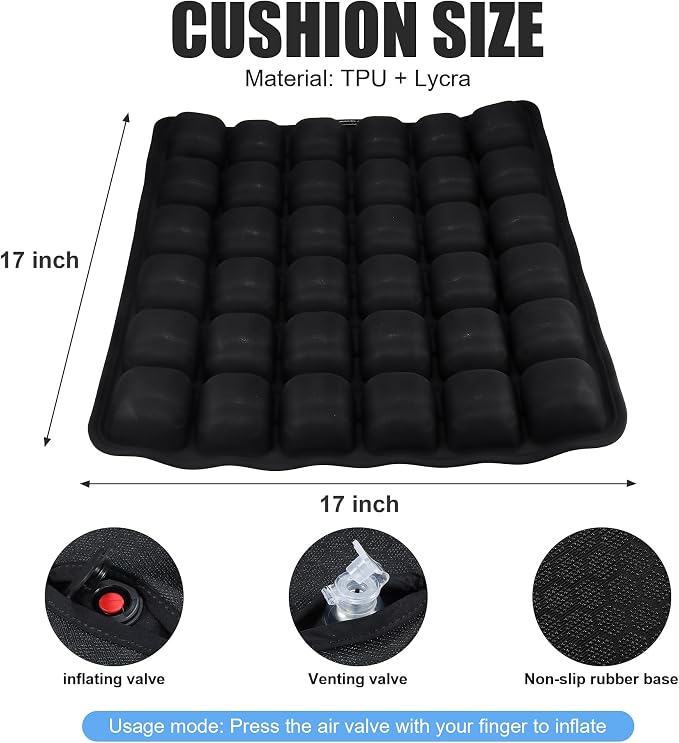 Inflatable Seat Cushion, Travel Cushion for Airplane Without Air Pump | Upgrade Pressure Relief Seat Cushion,Coccyx Tailbone Pain Relief,Cushion for Long Applicable to Various Scenarios - Image 2