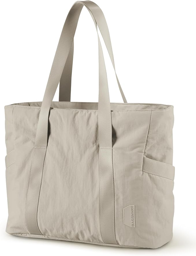BAGSMART Tote Bag for Women, Tote Bag with Zipper Work Tote with Compartments Nurse Shoulder Hanbag for Travel, Gym by BAGSMART