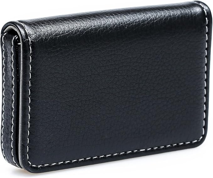 RFID Blocking Wallet - Minimalist Leather Business Credit Card Holder - Black - Image 3