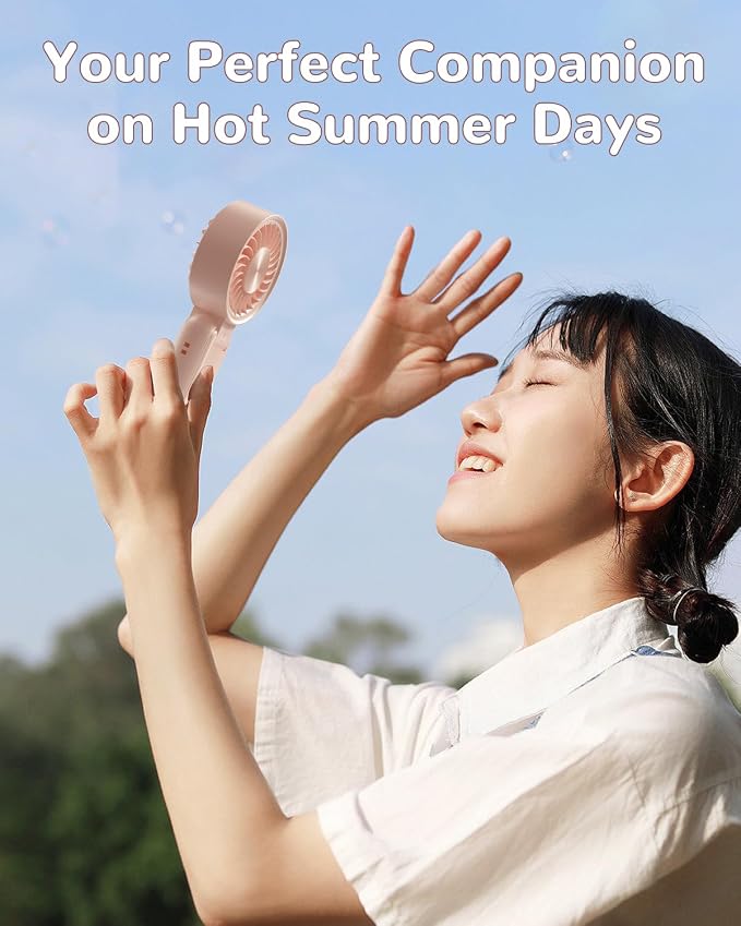 Strong Wind Handheld Fan with 4 Speeds,High-Power Motor,USB Rechargeable Portable Fan up to 10H Runtime for Travel Office Outdoor‌ - Image 7