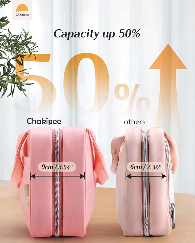 Travel Hanging Toiletry Bag for Women - Waterproof Cosmetic Organizer with Clear Window, Lightweight Bathroom Bags for Essentials, Makeup, Shampoo, Toiletries Dark Pink, Medium - Image 3