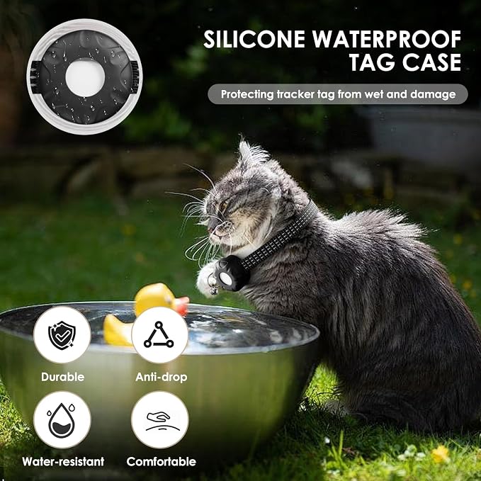 GPS Tracker for Cats (iOS Only),MINI Cat Tracker, Real-Time Location Pet Tracker,No Monthly Fee GPS Tracker, Compatible with Apple Find My,Territory & Location History,Up to 5-Day Battery Life (Black) - Image 7