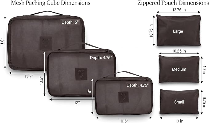 G-FORCE 6-Piece Packing Cube Set | Travel Organizers for Luggage | Suitcase Packing Organizers | Travel Accessories for Carry-On | 100% Polyester - Image 2