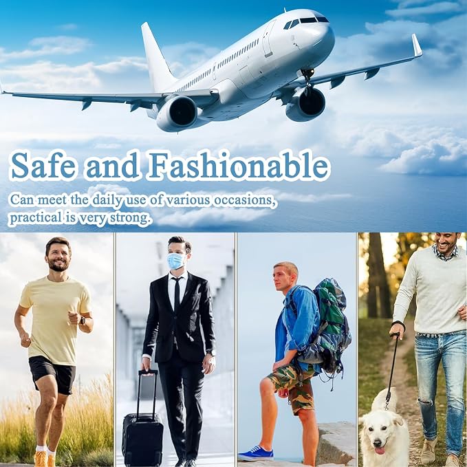 Money Belt, 2 Pcs Security Belt for Travel for Men Hidden Anti-Theft Nylon for Business Trip Jogging Outdoor Working Gift for Fathers Dad Men Boyfriend (Black,Khaki) - Image 6