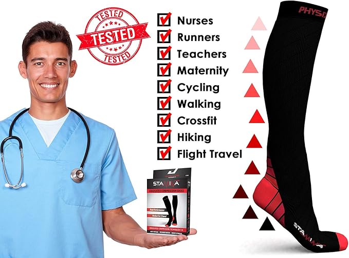 Physix Gear Compression Socks 20-30 mmHg - Men & Women - Running, Nurses, Shin Splints, Flight, Travel - Image 5