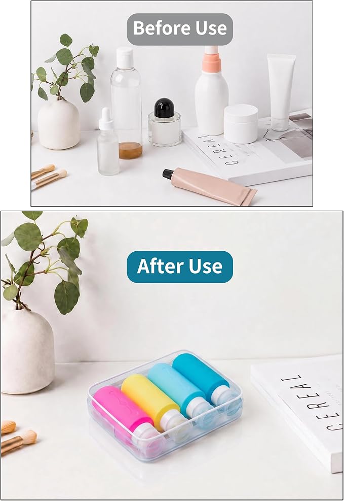 Gemice Travel Bottles for Toiletries, Tsa Approved Travel 6oz Size Containers with Clear Bag, BPA Free Leak Proof Travel Tubs Refillable Liquid Travel Accessories for Cometic Shampoo Lotion - Image 6