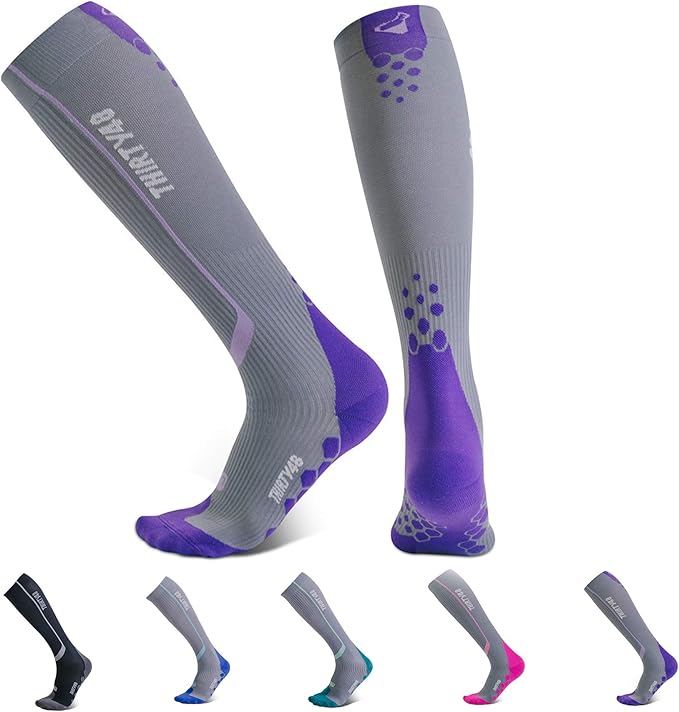 Thirty48 Elite Compression Socks Women & Men Graduated 20-30mmHg for Running, Athletic, Flight Sock - Performance & Recovery by Thirty48