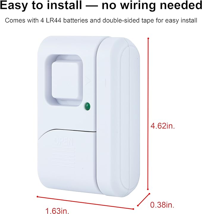 UltraPro Personal Security Window and Door Alarm, 2 Pack, DIY Protection, Burglar Alert, Wireless Chime/Alarm, Easy Installation, Home Security, Ideal for Home, Garage, Apartment, White, 45115 - Image 2