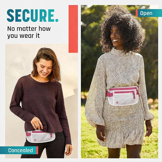 Alpha Keeper Money Belt for Travel Hidden Under Clothes – RFID Blocking Passport Holder & Slim Waist Wallet Pouch for Women & Men, Anti-Theft Travel Accessories - Image 4
