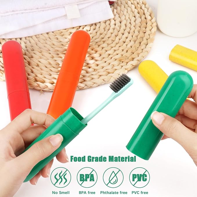 Hooqict 4 Pack Travel Toothbrush Case Portable Travel Toothbrush Holder Plastic Toothbrush Container Protector Cover for Traveling, Camping, Home, School, Business - Image 6