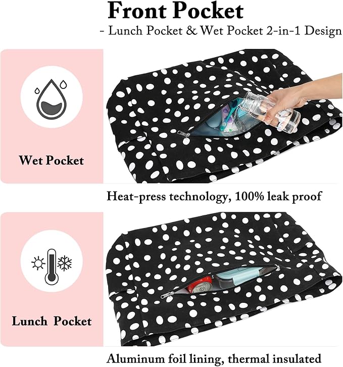 Fammart Beach Bags Waterproof Sandproof for Women, Large Canvas Pool Bag with Leakproof Wet Pocket & Zipper Cruise Essentials - Image 3