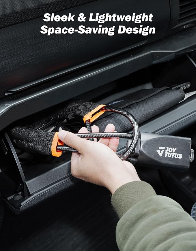 JOYTUTUS Steering Wheel Lock, Car Seat Belt Lock with 3 Keys,Double Car Anti Theft Device,Fits Most Vehicles, Trucks, SUVs, and Vans (Car Anti Theft Device) - Image 2