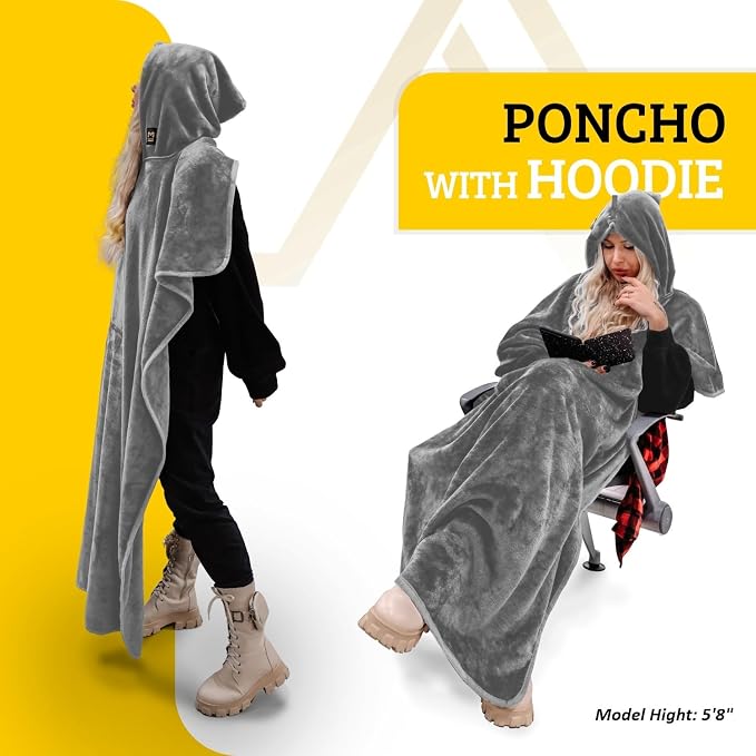 Travel Blanket Airplane Compact with Hoodie – 2in1 Airplane Travel Accessories from Plane Blanket to Travel Pillow with Luggage Strap, Soft Handle & Secure Pocket | 300 GSM fleece airplane blanket; attached hoodie doubles as its storage case | 62 x 41 ... - Image 4