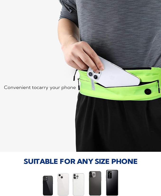 WATERFLY Running Belt Fanny Pack:Phone Holder Belt for Men Women | Lightweight, Soft and breathable fabric,SBS zipper, adjustable waist belt, Zero bounce, Suitable for running workout Fitness - Image 3